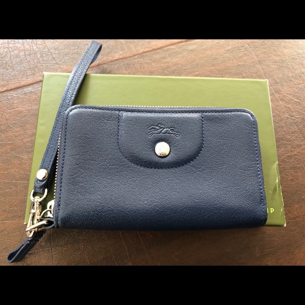 NWT Longchamp Le Pliage Cuir Wallet